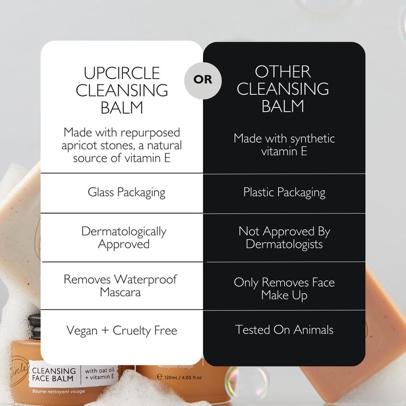 UPCIRCLE Cleansing Face Balm with Apricot 1.7oz - 100% Natural Cleanser To Remove Makeup, Including Waterproof Mascara + Clear Blackheads - Sea Buckthorn, Oat + Rosemary Oil - Vegan + Cruelty-Free - Image 4